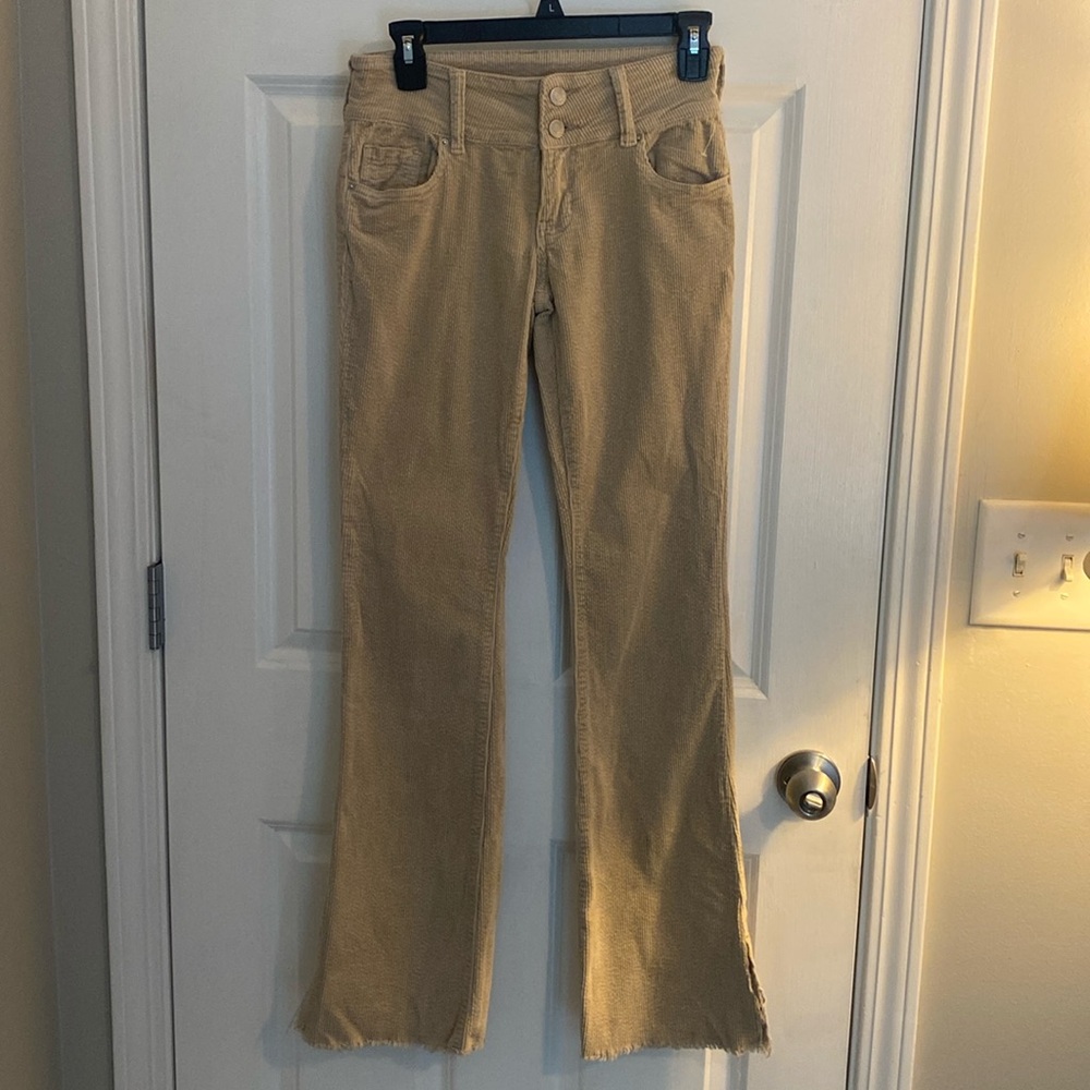 Low rise boot cut corduroy jeans